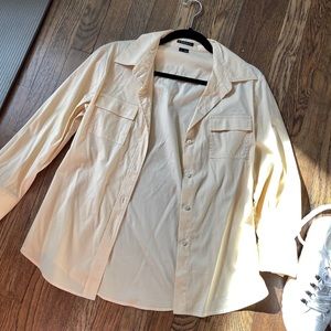 THEORY Fitted Button Down L Light Yellow